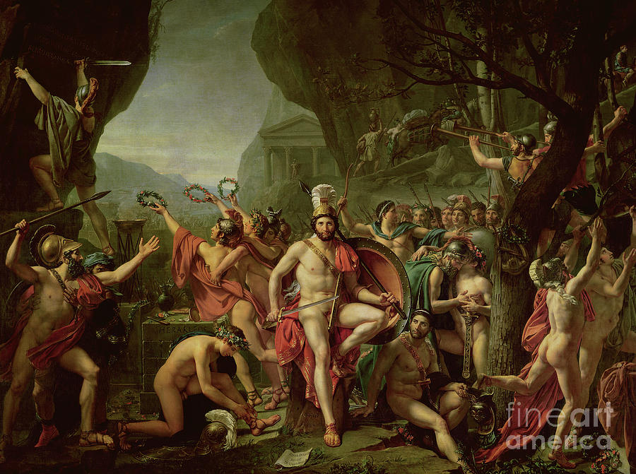 Leonidas At Thermopylae, 480 Bc, 1814 Painting by Jacques Louis David