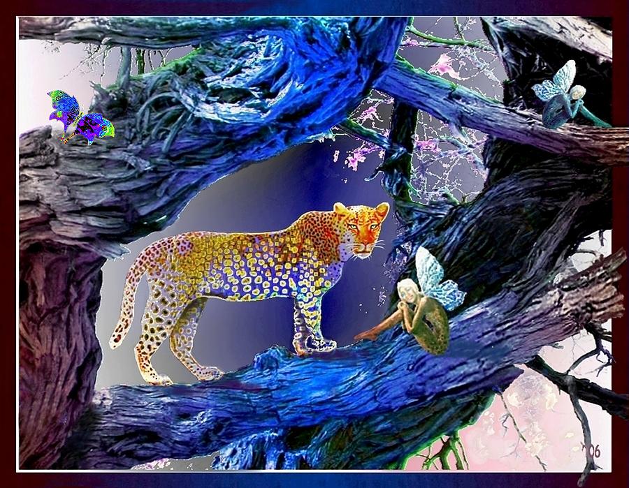 Leopard  Dreaming Mixed Media by Hartmut Jager