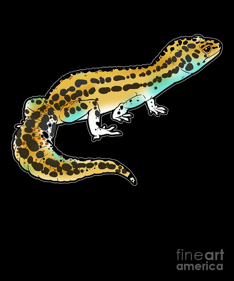 Leopard Gecko Art Drawing Pet Lizard Reptile Gift Digital Art by MUC