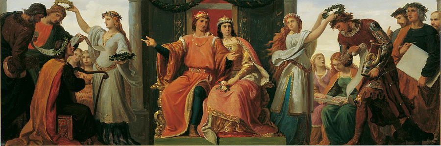 Leopold the Glorious as patron of the arts and sciences Painting by Karl von Blaas