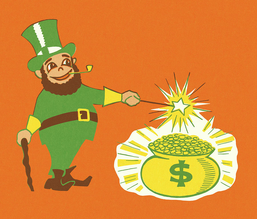 Magic Drawing - Leprechaun and a Pot of Gold by CSA Images