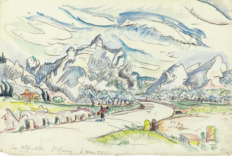 Mountain Painting - Les Alpilles Vue Depuis Saint-remy-de-provence by Paul Signac