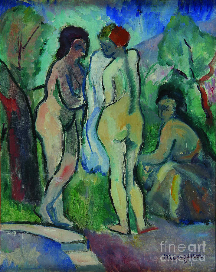 Les Baigneuses The Bathers Drawing by Heritage Images