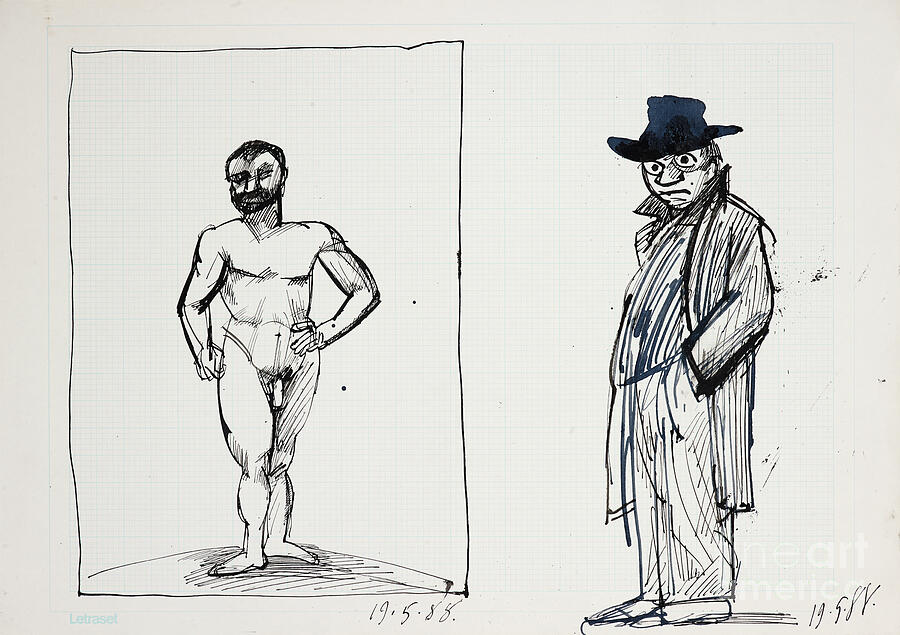 Hat Drawing - Les Damoiselles Davignon 17681, 1988 (ink On Paper) by Ralph Steadman
