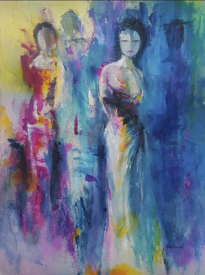 Primary Colors Painting - les Femmes  by Mar Hammel