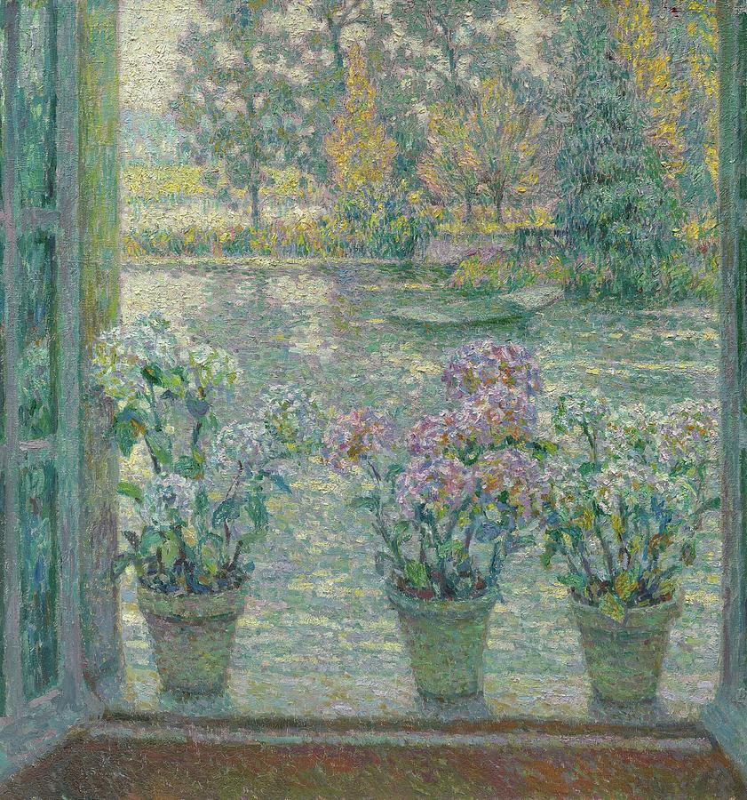 Impressionism Painting - Les Hortensias by Henri Le Sidaner