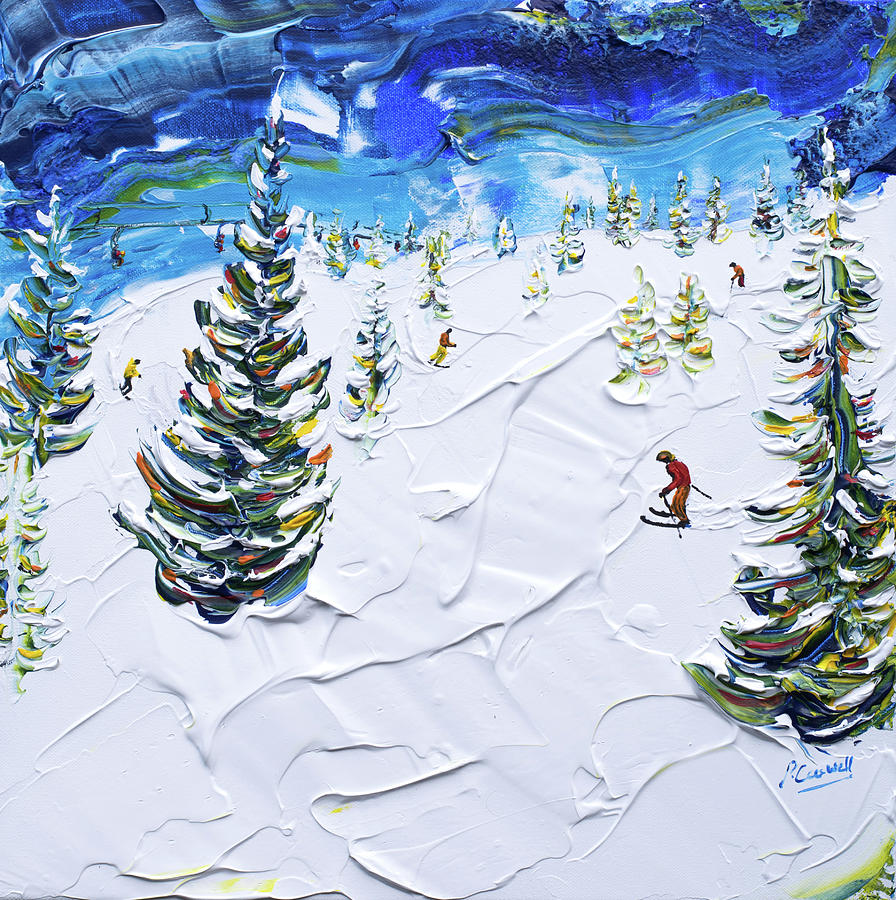 Les Houches Skiing Print by Pete Caswell Les Houches Skiing Print by Pete Caswell