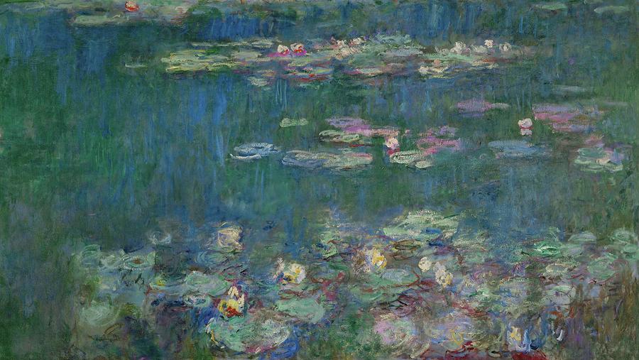 Claude Monet Painting - Les Nympheas, green reflections-water lillies, green reflections. Canvas. Inv. 20102. by Claude Monet -1840-1926-