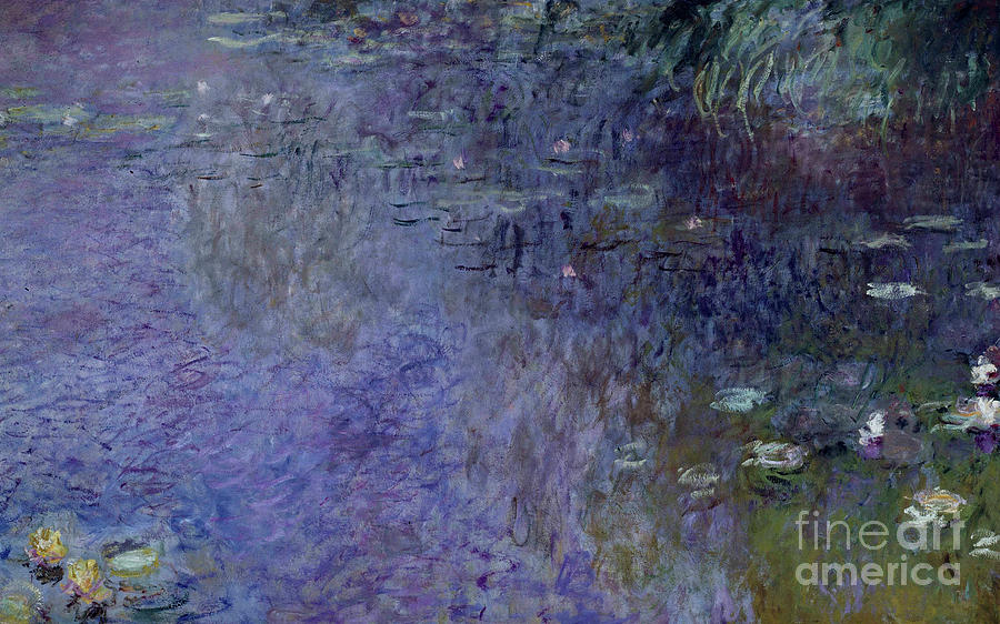Les nympheas, matin Detail Painting by Claude Monet