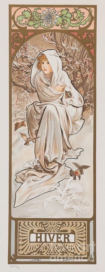 Les Saisons Hiver Drawing by Heritage Images