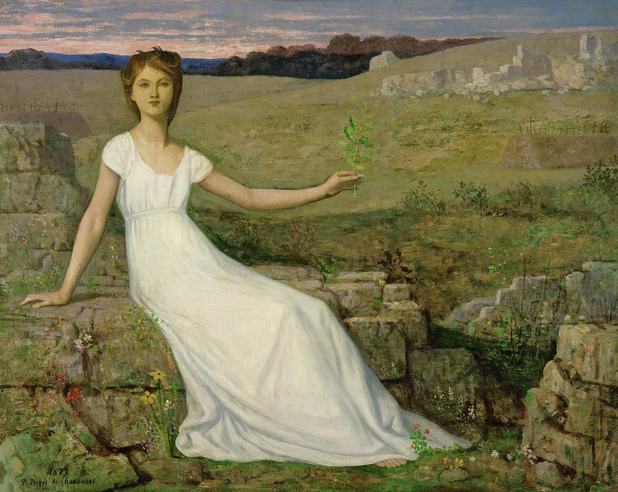 Lespoir -Hope-. Oil on canvas -1872- 102.5 x 129.5 cm. Painting by Pierre Puvis de Chavannes -1824-1898-