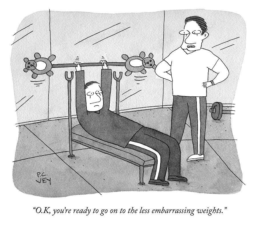 Less Embarrassing Weights Drawing by Peter C Vey