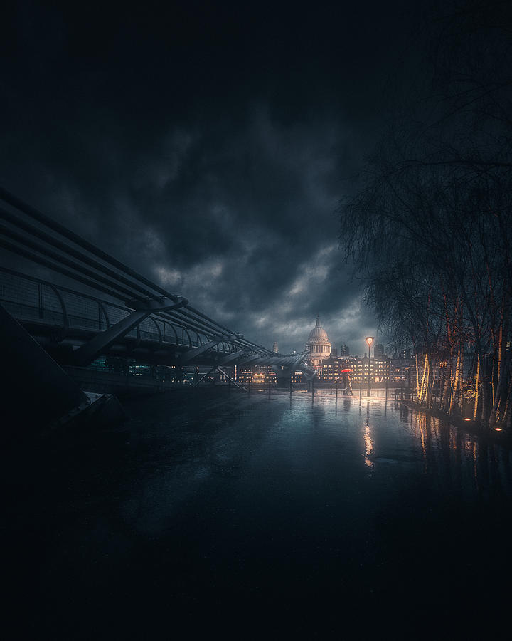 London Photograph - Let It Rain by David George