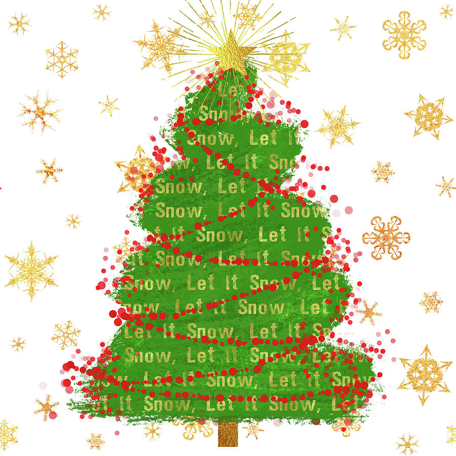 Christmas Digital Art - Let It Snow Christmas Tree by Tina Lavoie