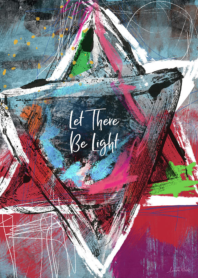 Let There Be Light Expressionist Star- Art by Linda Woods Mixed Media by Linda Woods