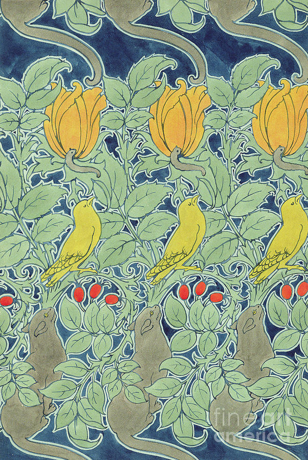 Let us prey textile design Painting by Charles Francis Annesley Voysey