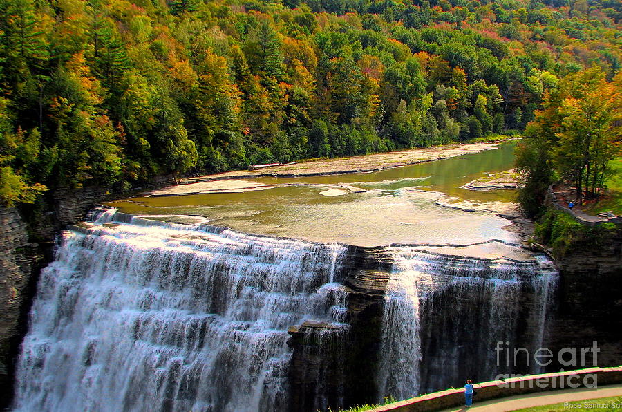Letchworth State Park Middle Falls Autumn Photograph by Rose Santuci-Sofranko