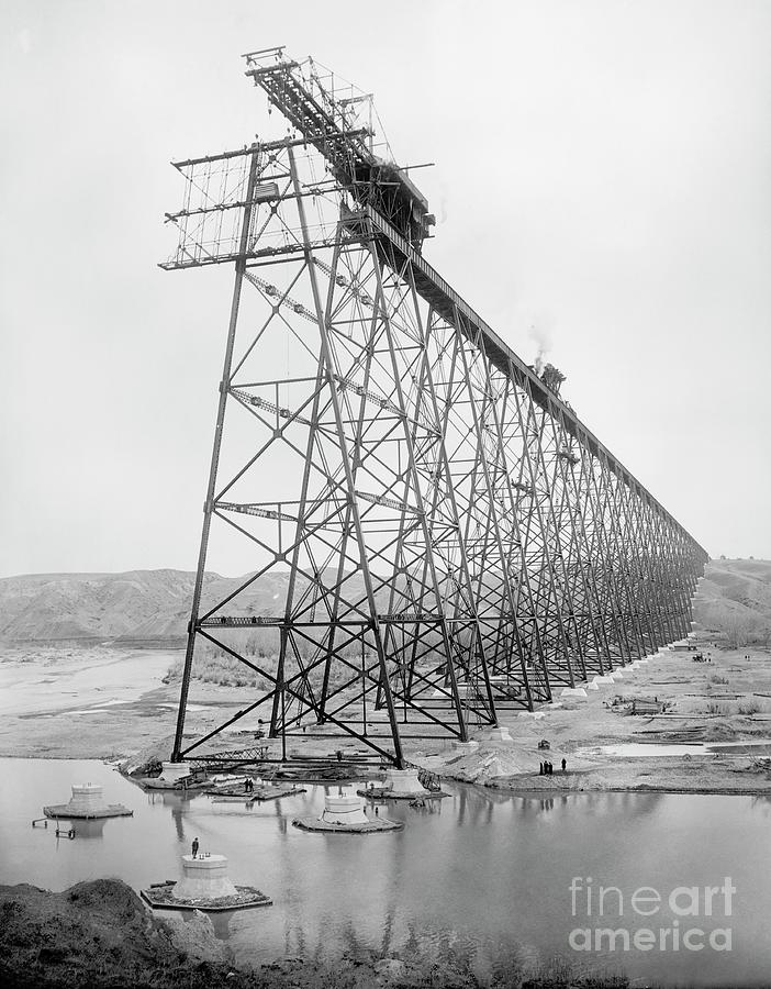 Lethbridge Viaduct Construction Photograph by Science Photo Library Lethbridge Viaduct Construction Photograph by Science Photo Library
