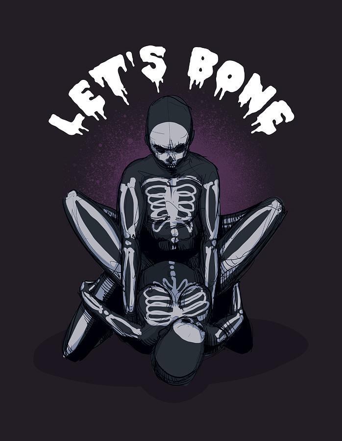 Halloween Drawing - Lets Bone by Ludwig Van Bacon
