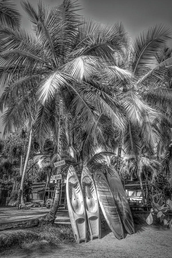 Lets Go Surfing in Black and White Photograph by Debra and Dave Vanderlaan