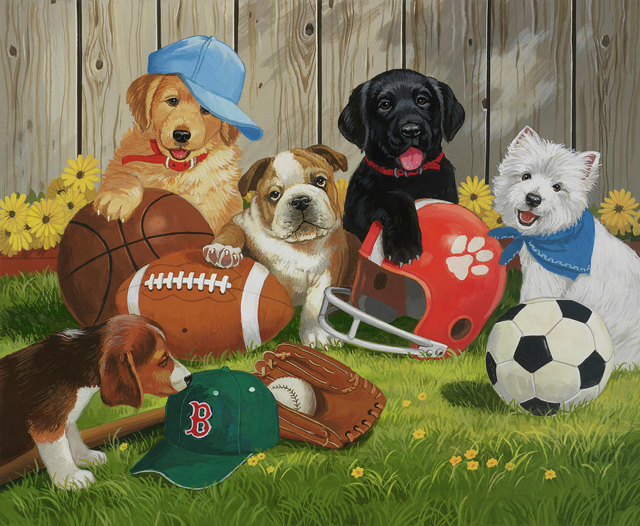 Sports Painting - Let?s Play Ball by William Vanderdasson