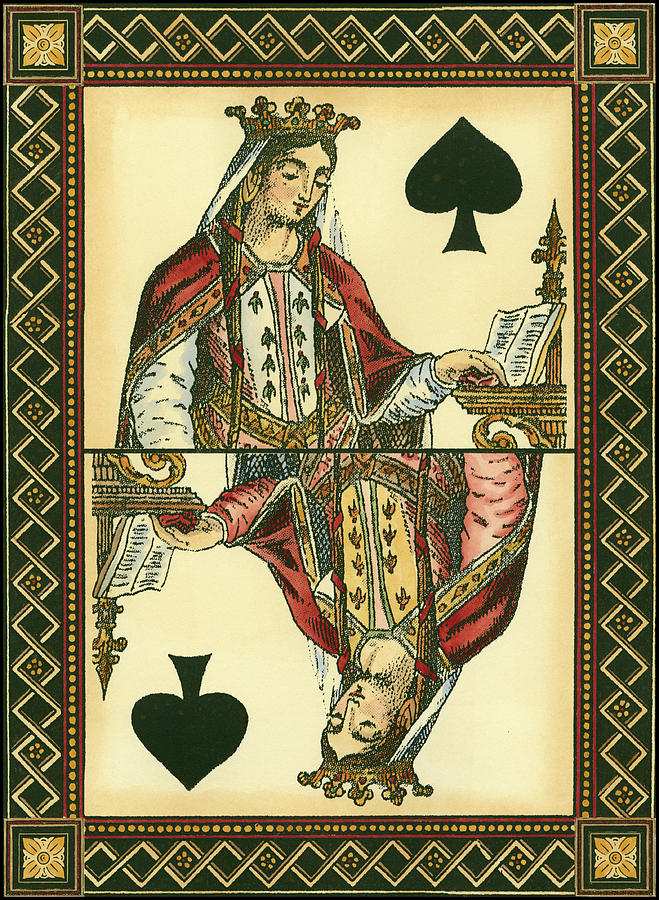 Queen Painting - Lets Play Cards II by Vision Studio