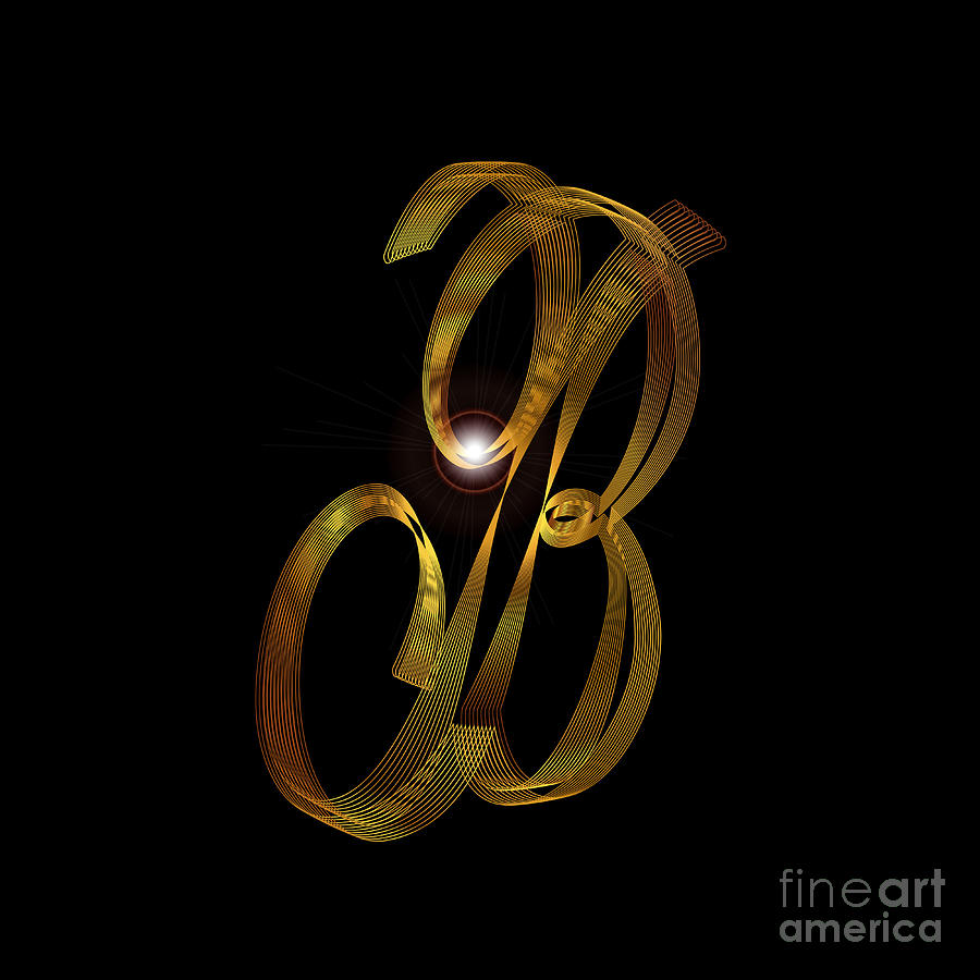 Letter B In Gold Digital Art By Bigalbaloo Stock - Pixels