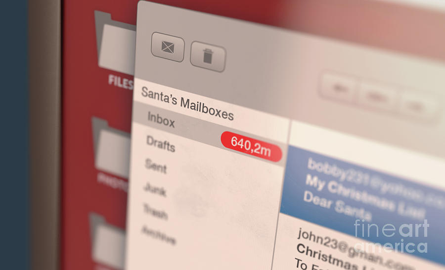Letters To Santa Email Inbox Digital Art