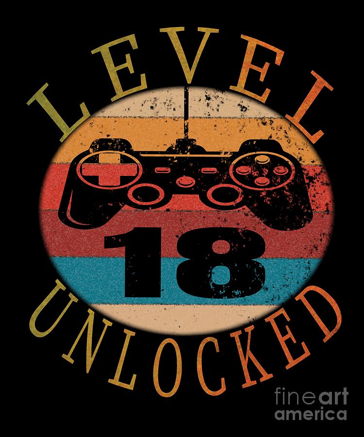 Level 18 Unlocked Funny Video Gamer 18th Birthday Gift
