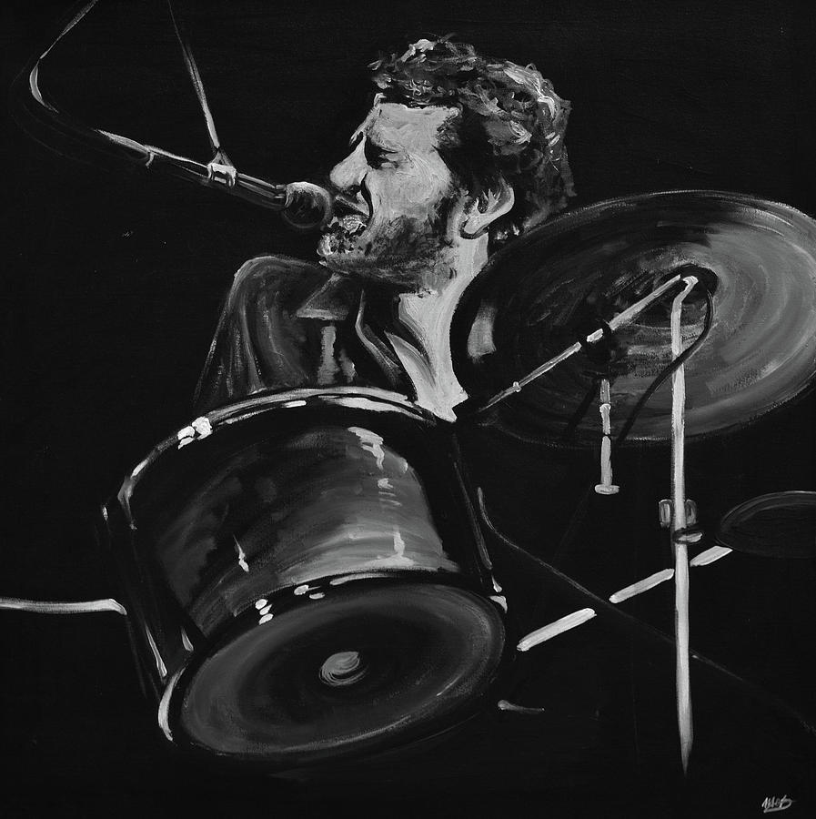 Levon Helm Painting - Levon Helm at Drums by Melissa O Brien