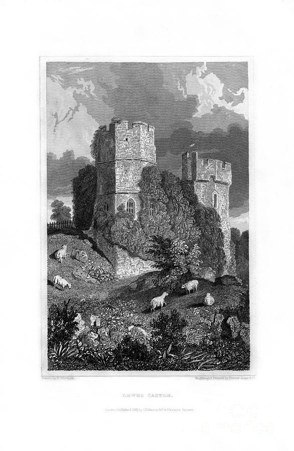 Lewes Castle, East Sussex, 1829.artist by Print Collector