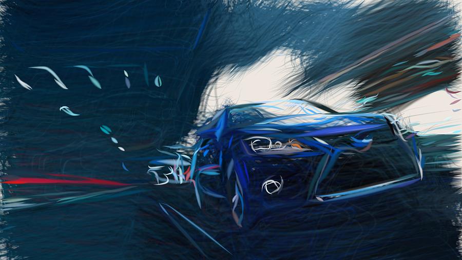 Lexus CT 200h Drawing Digital Art by CarsToon Concept