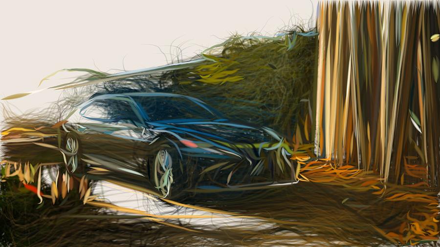 Lexus LS 500 Drawing Digital Art by CarsToon Concept