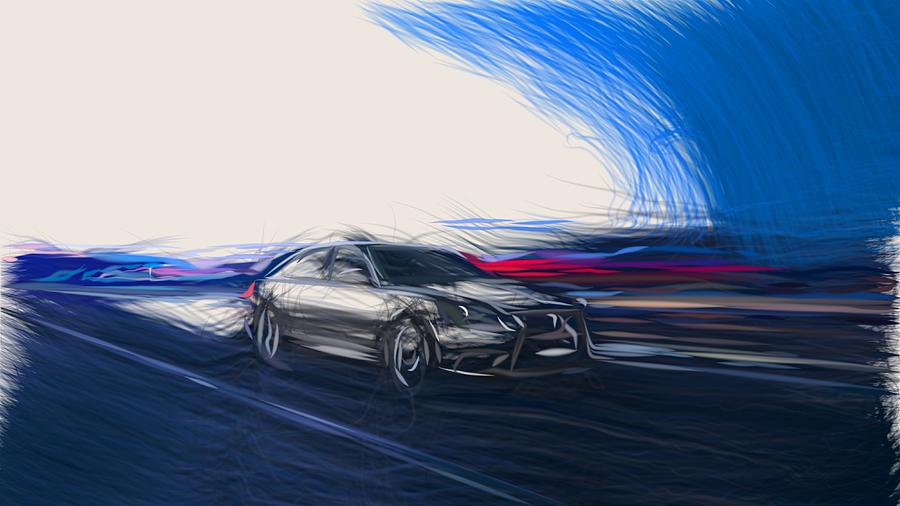 Lexus LS Draw Digital Art by CarsToon Concept