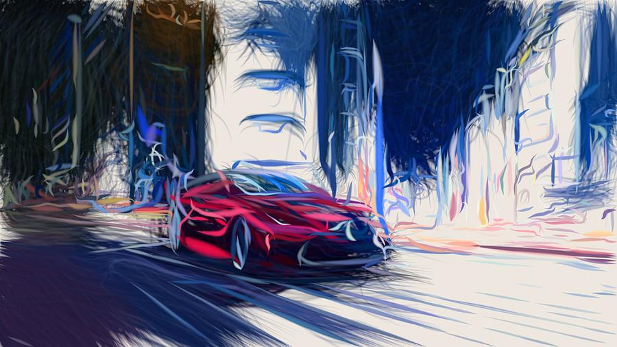 Lexus RC Drawing Digital Art by CarsToon Concept