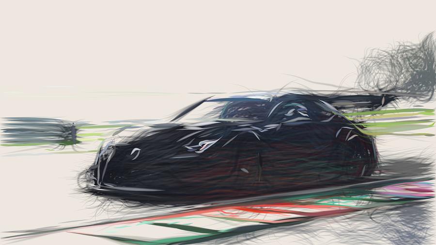 Lexus RC F GT3 Drawing Digital Art by CarsToon Concept