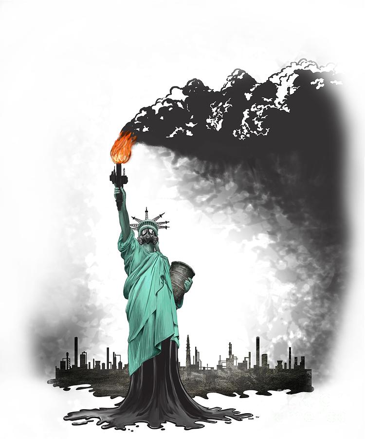 Usa Painting - Liberty Oil by Sassan Filsoof