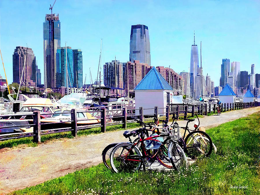 Liberty State Park - Parked Bicycles Photograph by Susan Savad