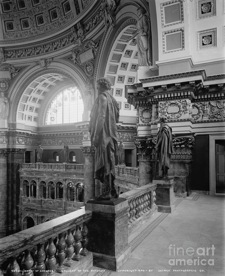 Library Of Congress, Gallery Of The Rotunda, C.1900 (b/w Photo ...