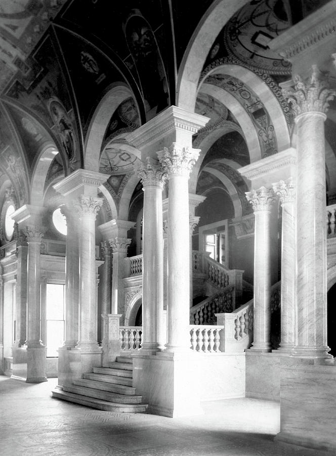 Library Of Congress, Great Hall, 1897 Photograph by Science Source