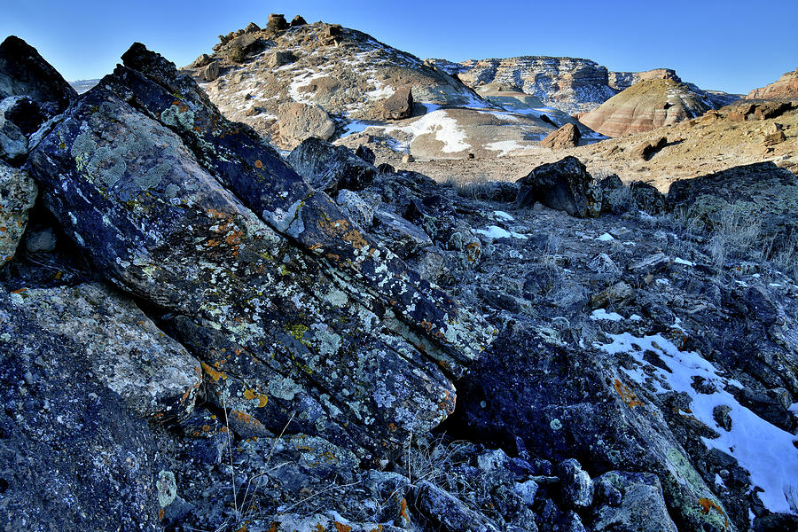 Lichen Covered Peak Of Ruby Mountain Photograph