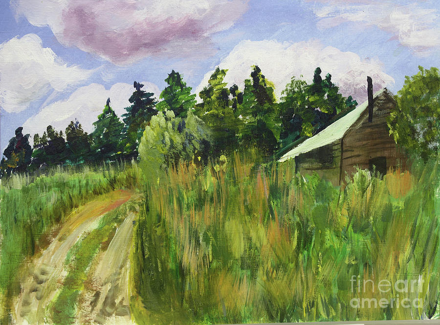 Lidback Farm Shack Painting by Donna Walsh