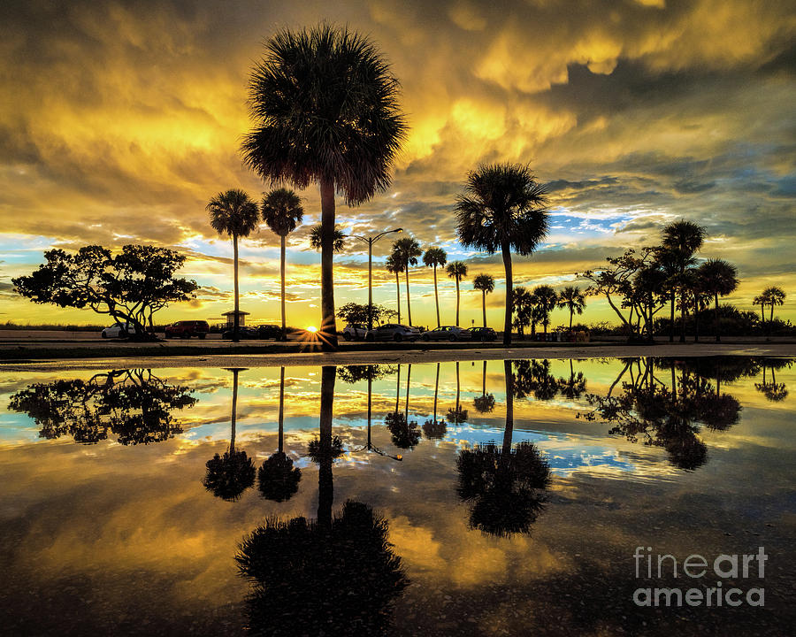 Sunset Photograph - Lido Sunset Reflections by Damon Powers