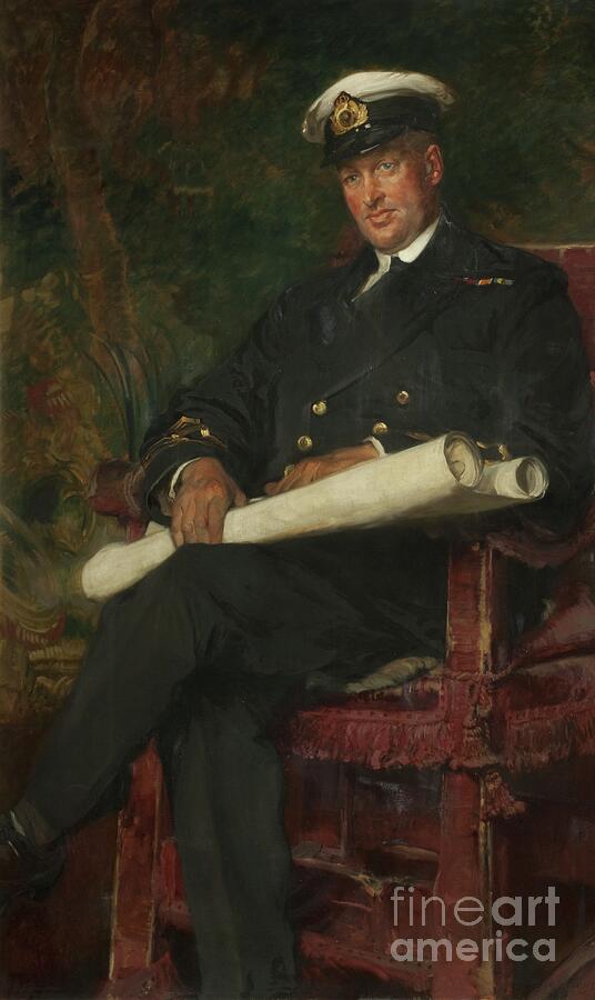 Lieutenant Commander Percy Thompson Dean, Vc, Circa 1918 Painting by Edgar Bundy Lieutenant Commander Percy Thompson Dean, Vc, Circa 1918 Painting by Edgar Bundy