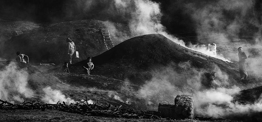 Charcoal Photograph - Life Among The Smoke by Yavuz Pancareken