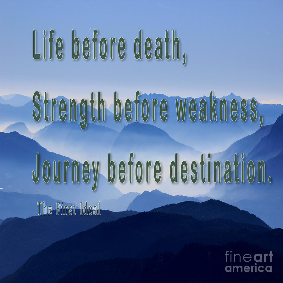 Book Photograph - Life before death, strength before weakness, journey before dest b4 by Humorous Quotes