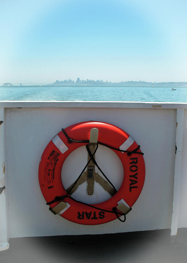 Life Buoy On San Francisco Bay Ferry Photograph