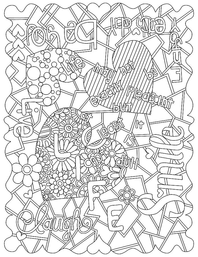 Coloring Drawing - Life Bw by Kathy G. Ahrens