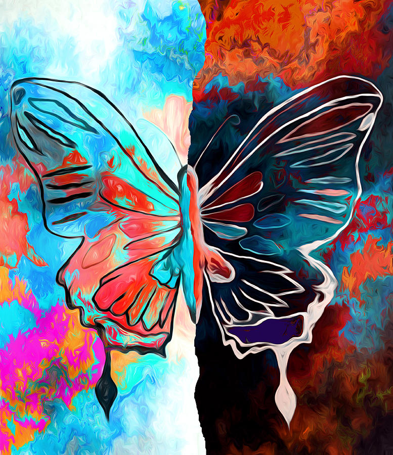 Butterfly Drawing - Life Changes by Abstract Angel Artist Stephen K