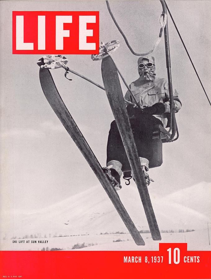 Life Cover 03-08-1937 Skier Riding The Photograph by Alfred Eisenstaedt Life Cover 03-08-1937 Skier Riding The Photograph by Alfred Eisenstaedt